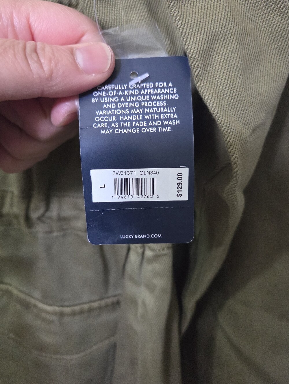 Lucky Brand Olive Green Utility Chore Jacket with Drawstring Waist Size Medium - Picture 5 of 8